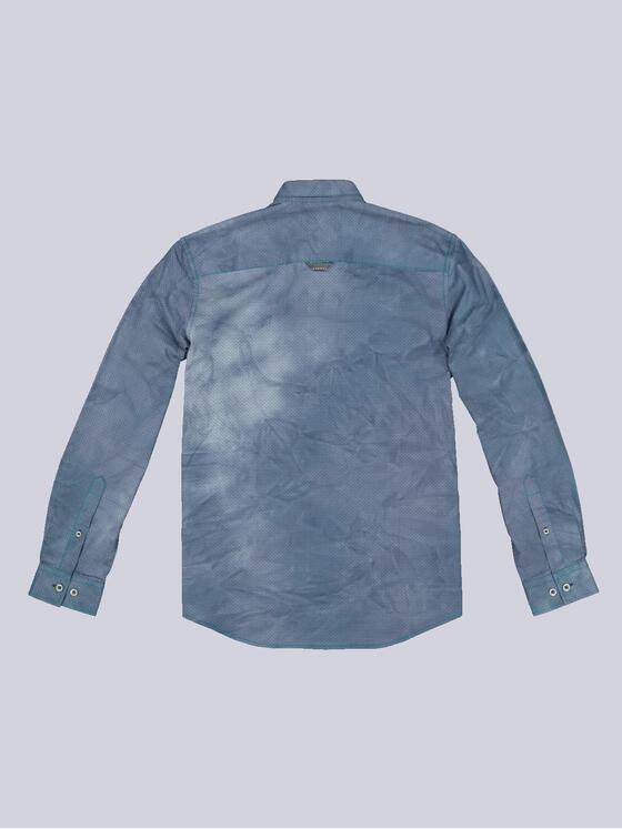engbers Herren Langarm-Hemd in Batik-Färbung Türkis 33373