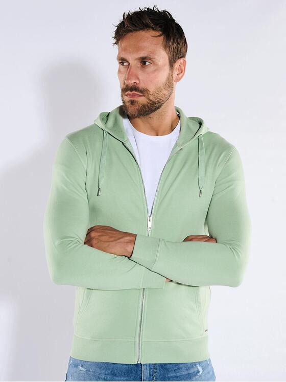 emilio adani Herren Sweatjacke mit Kapuze Grün 36338