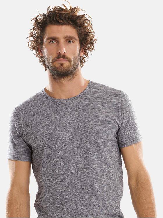 emilio adani Herren Rundhals T-Shirt Schwarz 30929