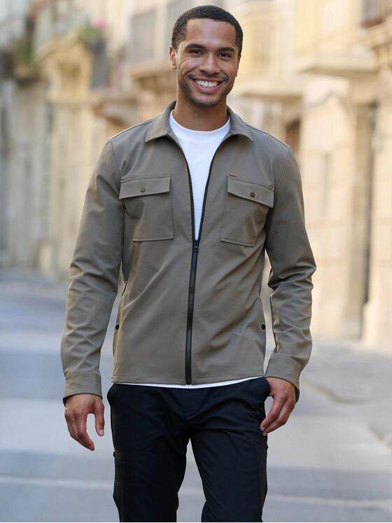 emilio adani Herren Overshirt aus Funktionsware Oliv 39201