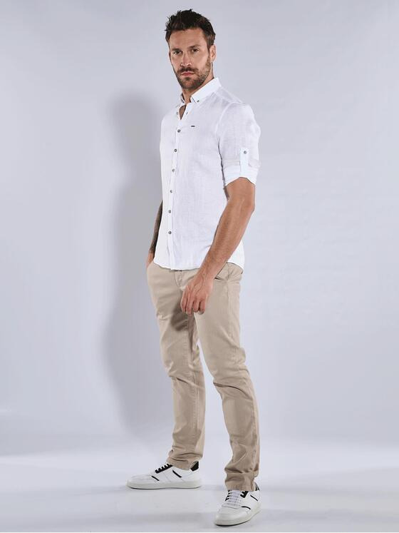 emilio adani Herren Hemd uni Weiß 36682