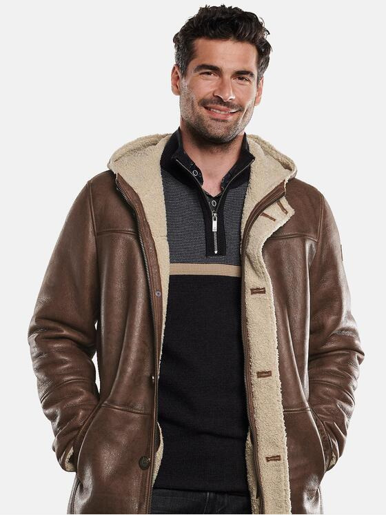 ENGBERS GERMANY Herren Lederparka aus Lammleder Cognac 31861