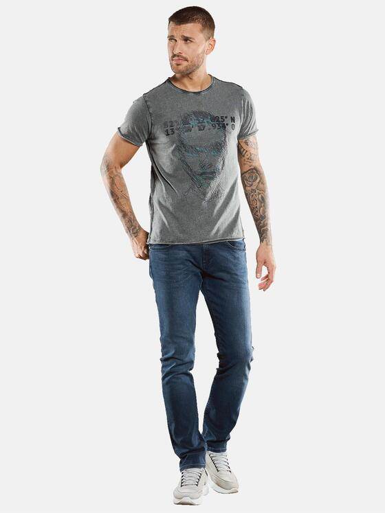 emilio adani Herren T-Shirt mit Print Türkis 33419