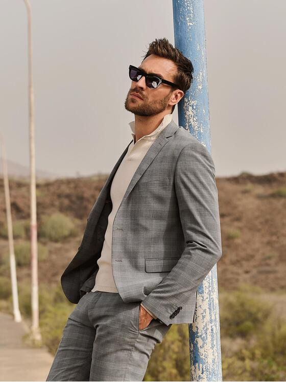 emilio adani Herren Anzug-Sakko slim fit Grau 36385