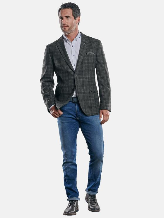 engbers Herren Kariertes Sakko Anthrazit 30237