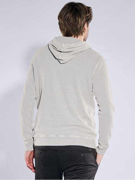 emilio adani Herren Sweatshirt mit Kapuze Silbergrau 41032