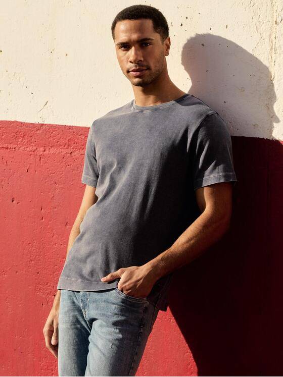 emilio adani Herren T-Shirt mit Rückenprint Anthrazit 40437