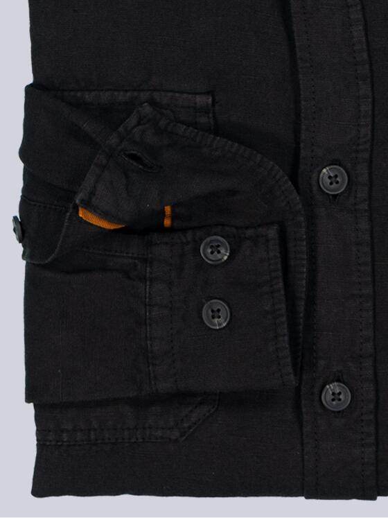emilio adani Herren Overshirt slim fit Schwarz 38259
