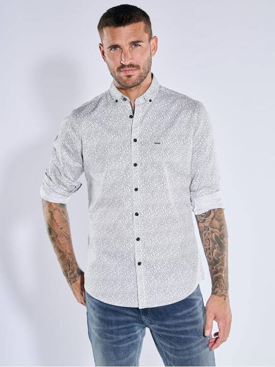 emilio adani Herren Langarm-Hemd strukturiert Reinweiss 39159