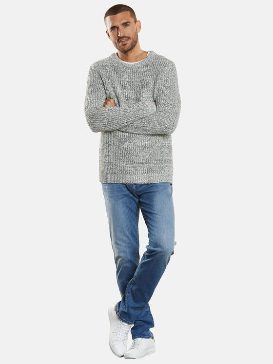 emilio adani Herren Pullover meliert Blau 34348