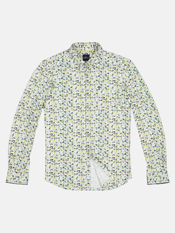 engbers Herren Langarm-Hemd gemustert Gelb 32431