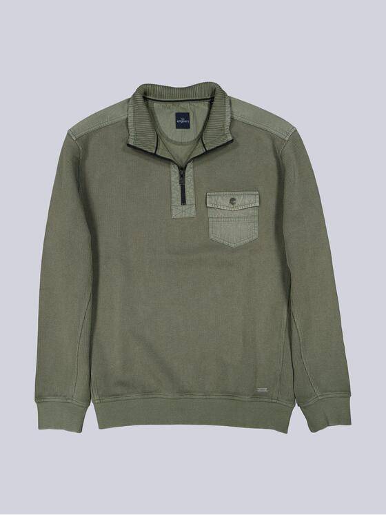 engbers Herren Sweatshirt mit Stehkragen Oliv 39694