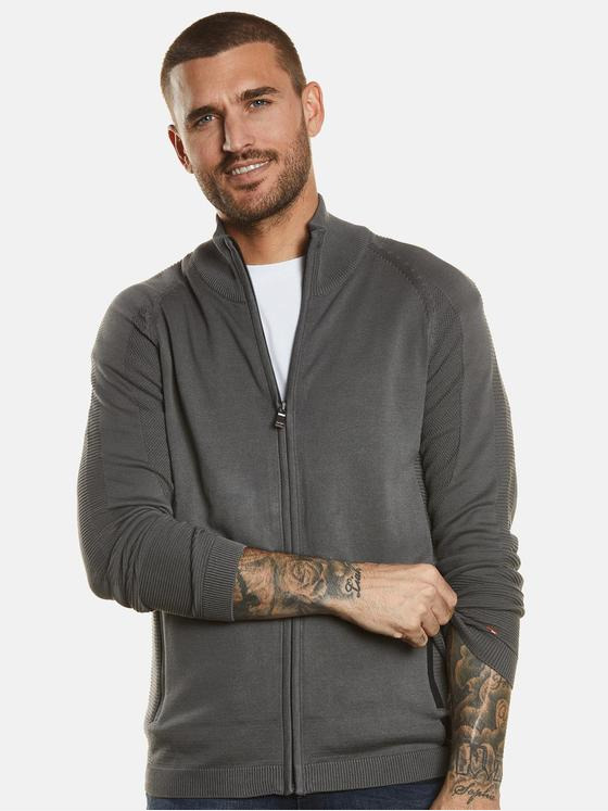 emilio adani Herren Cardigan strukturiert Grau 34619