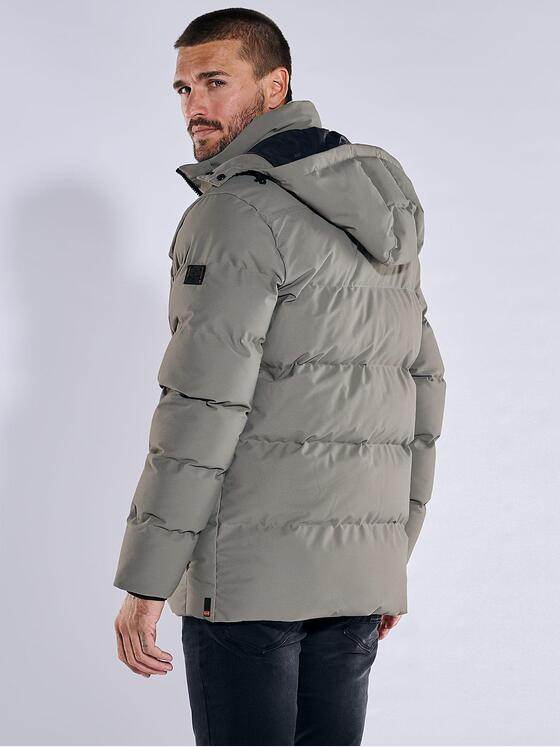 emilio adani Herren Steppjacke mit abnehmbarer Kapuze Beige 37425
