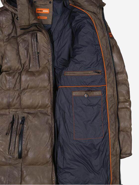 emilio adani Herren Lederjacke regular Braun 37431