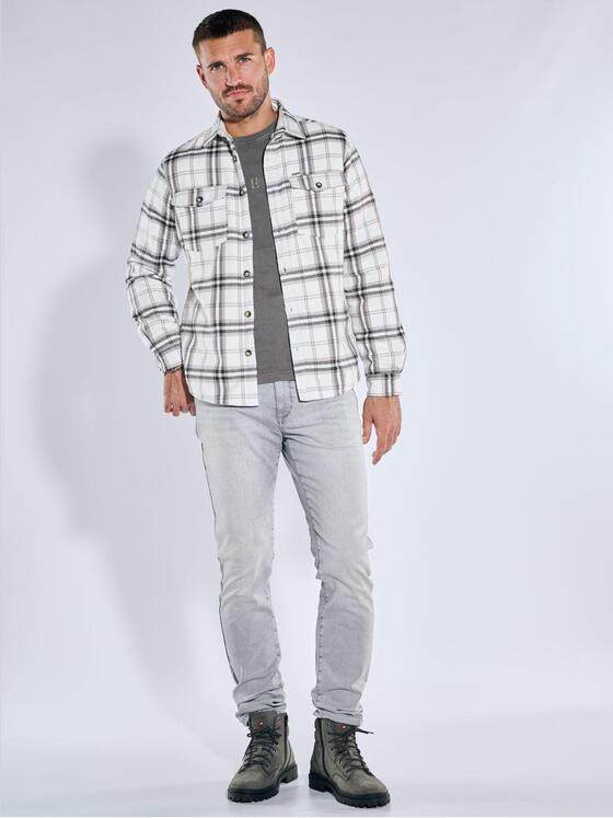 emilio adani Herren Overshirt kariert Weiß 39119