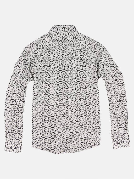emilio adani Herren Modisches Langarmhemd mit floraler Musterung Schwarz 31542