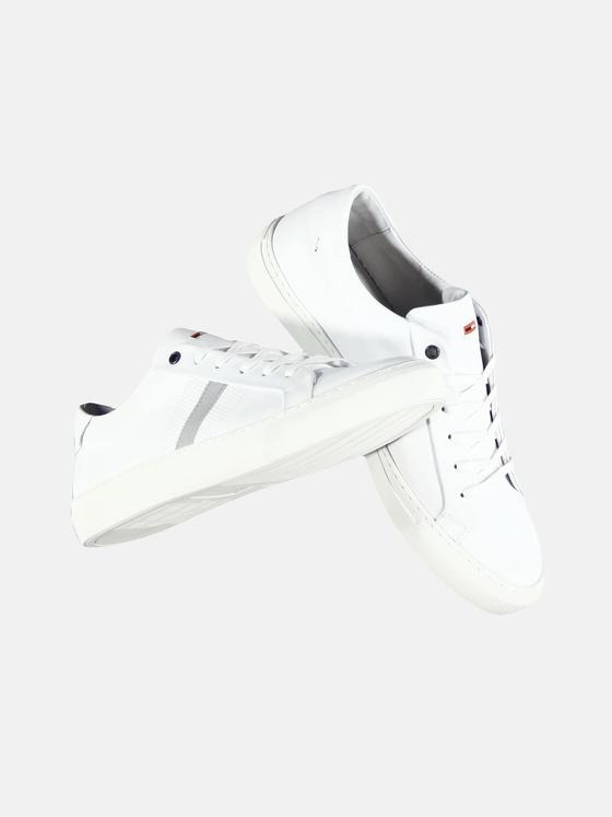 emilio adani Herren bequemer Sneaker aus geschmeidigem Nappaleder Weiß 29451