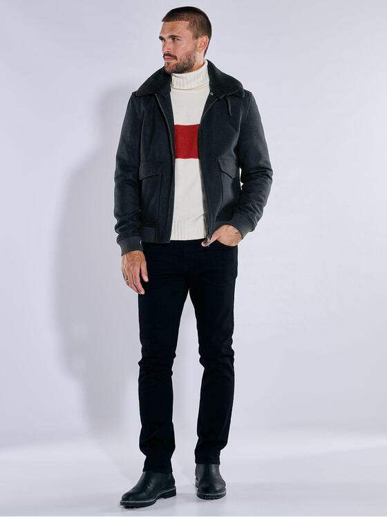 emilio adani Herren Blouson-Jacke slim fit Schwarz 37574