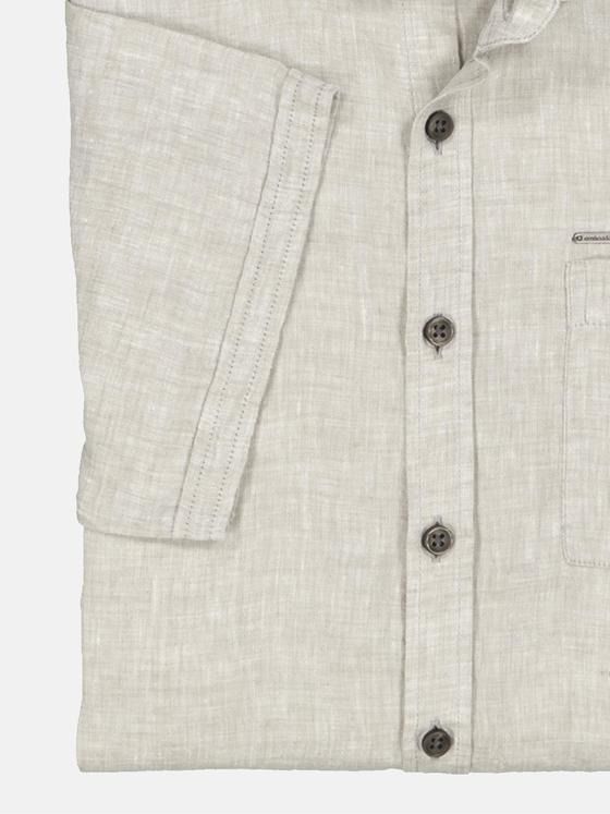 emilio adani Herren Kurzarm-Hemd uni Beige 35048