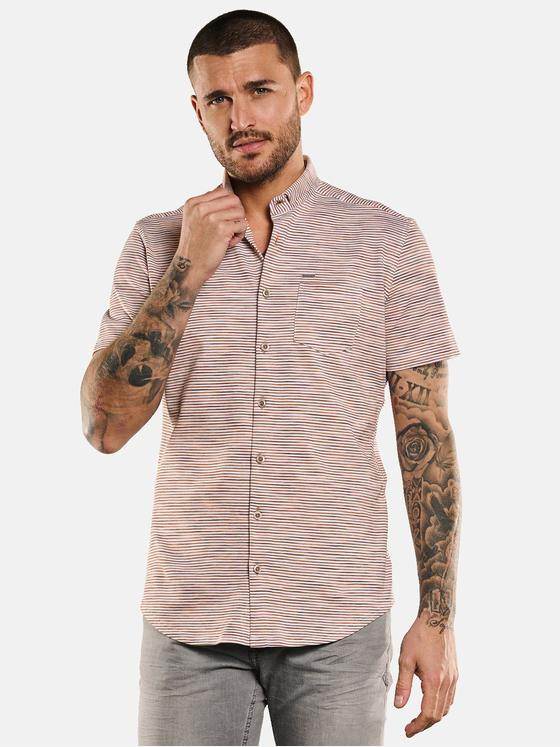 emilio adani Herren Kurzarm-Hemd gestreift Rot 33082