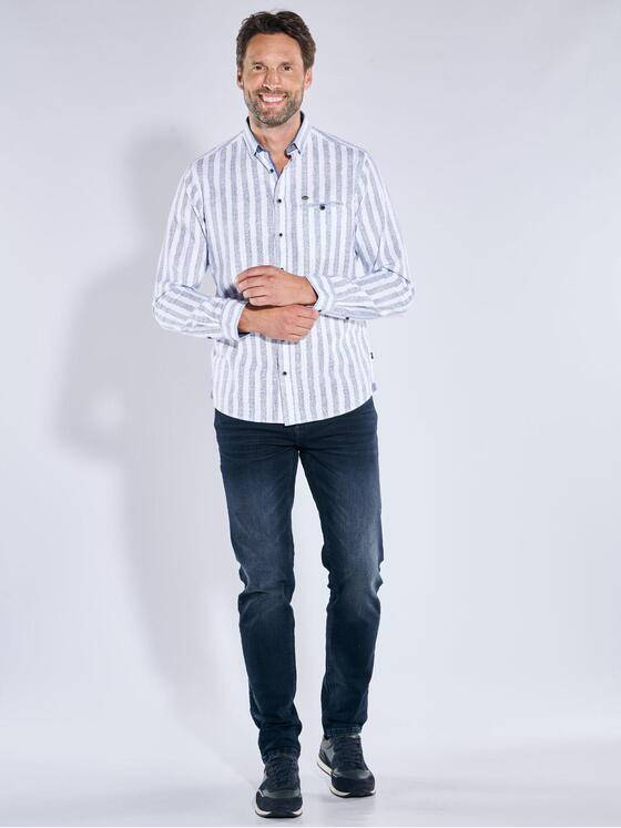 engbers Herren Langarm-Hemd strukturiert Marineblau 39127