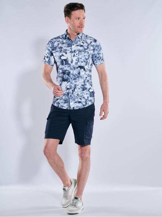 engbers Herren Kurzarm-Hemd gemustert Marineblau 39029