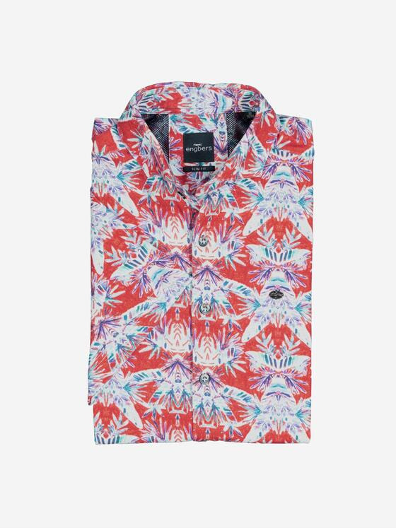 engbers Herren Kurzarm-Hemd slim fit Dunkelorange 37095