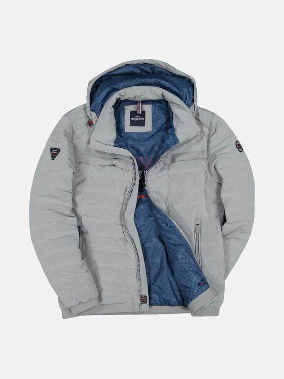 engbers Herren Steppjacke mit abnehmbarer Kapuze Silbergrau 32579
