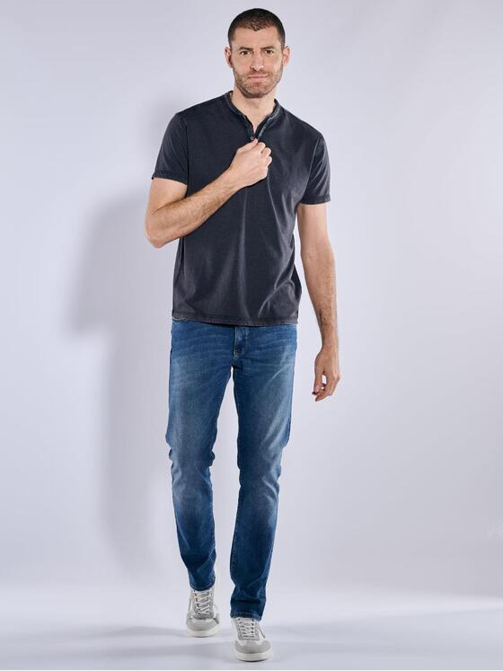 engbers Herren Henley-Shirt uni Blau 37122