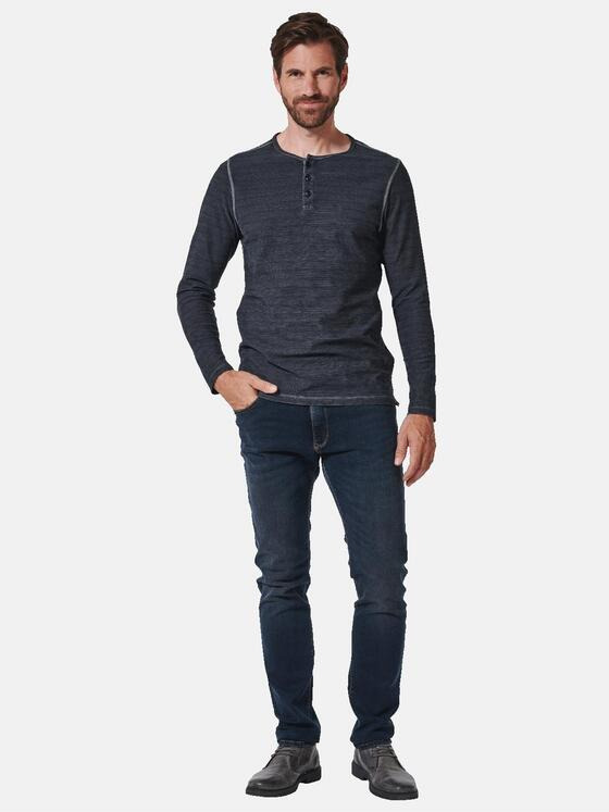 engbers Herren Langarm-Shirt uni Blau 35313