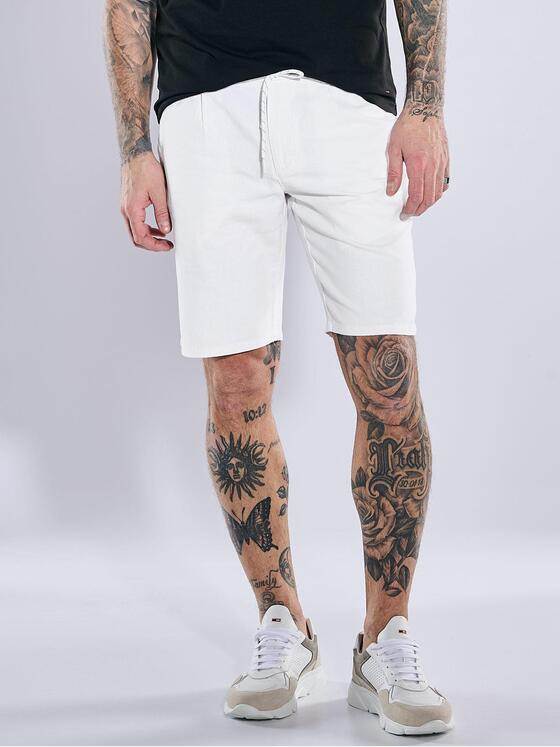 emilio adani Herren Bermuda mit Leinenanteil Reinweiss 38621