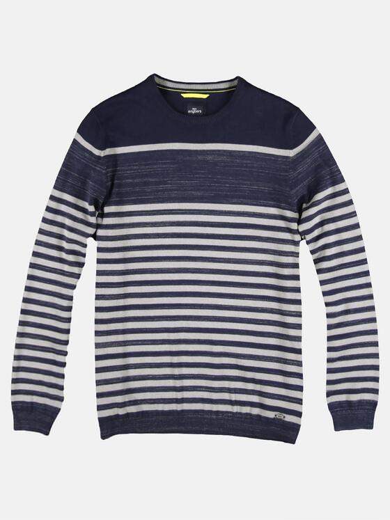 engbers Herren Gestreifter Pullover Marineblau 29606