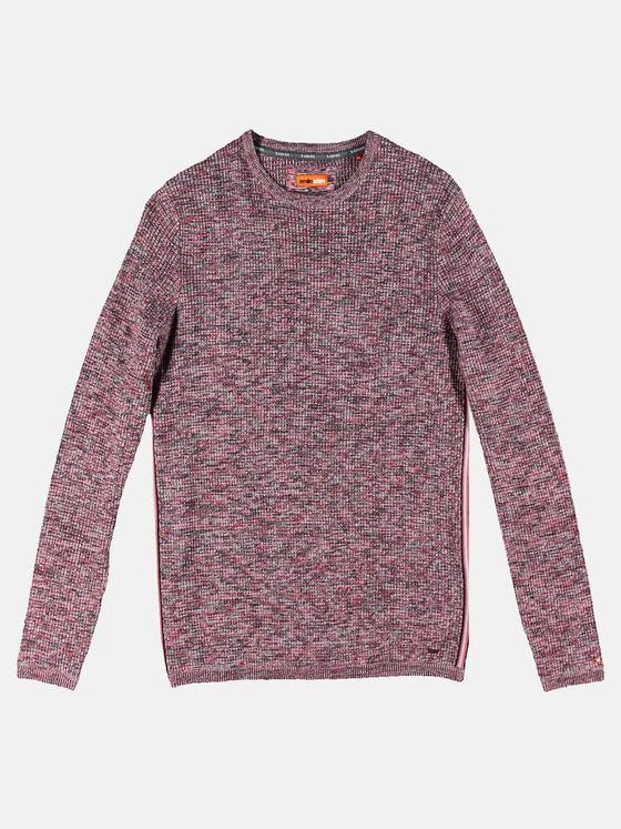 emilio adani Herren Mehrfarbiger Rundhalspullover Violett 30423