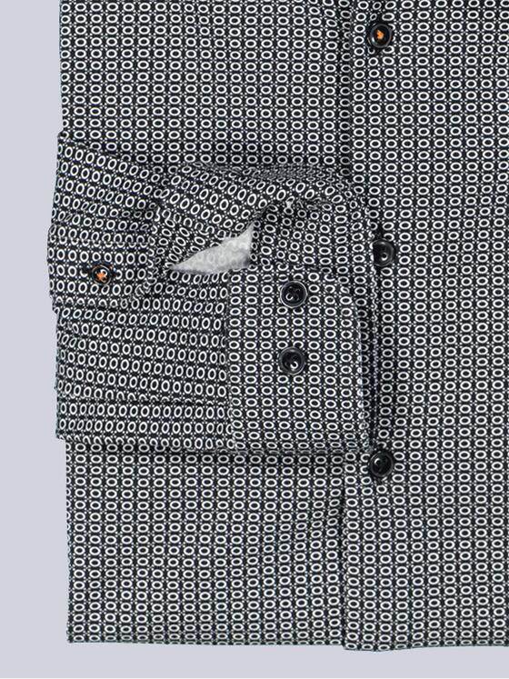emilio adani Herren Langarm-Hemd slim fit Schwarz 35511