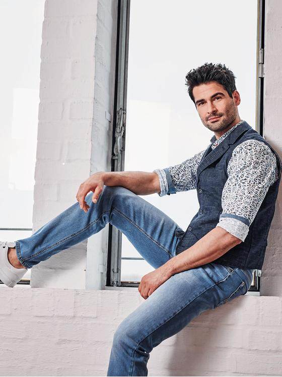 engbers Herren Sakko-Weste dezent gemustert Saphirblau 32185