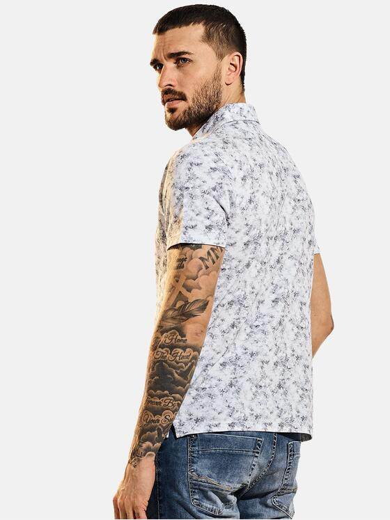 emilio adani Herren Poloshirt mit All-Over-Print Blau 31706