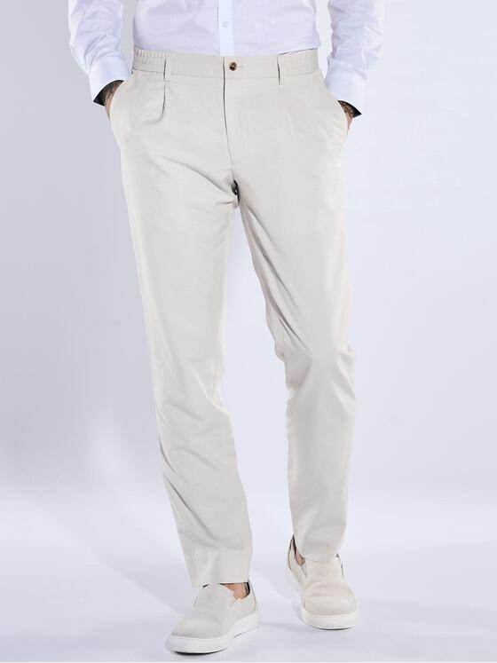 emilio adani Herren Anzug-Hose aus Leinenmischqualität Naturweiss 40370