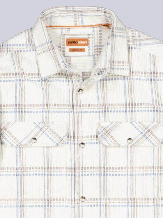 emilio adani Herren Overshirt aus Soft-Cord Naturweiss 40901