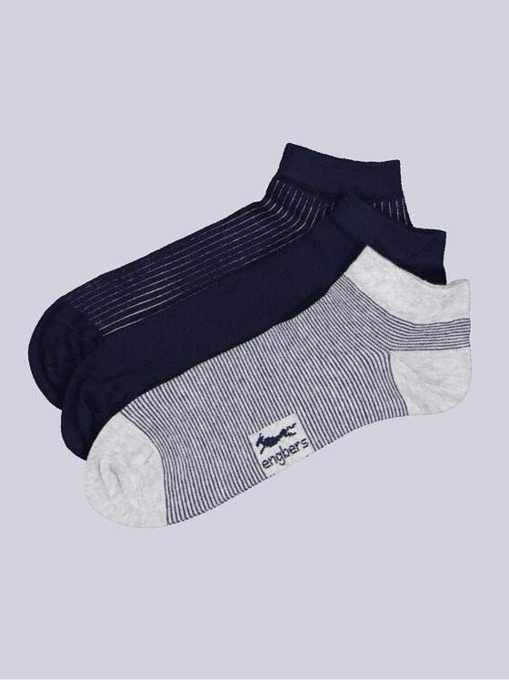 engbers Herren Sneaker-Socke gestreift Marineblau 36909
