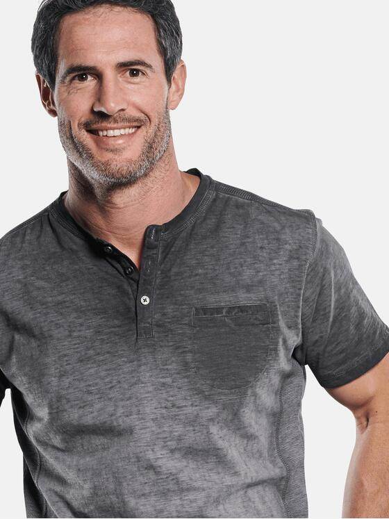 engbers Herren Lässiges Henley T-Shirt in außergewöhnlicher Optik Grau 29874
