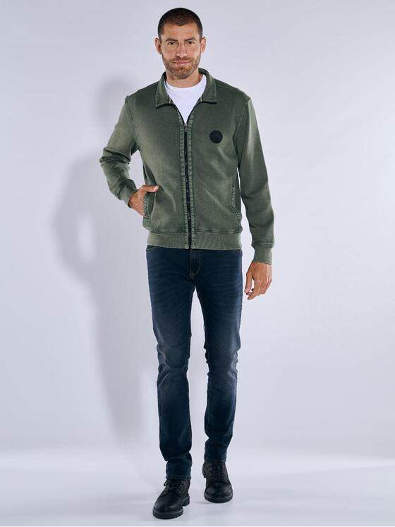 engbers Herren Sweatjacke strukturiert Khaki 37750
