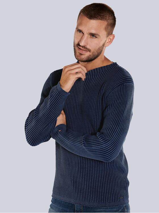 emilio adani Herren Pullover strukturiert Blau 36069
