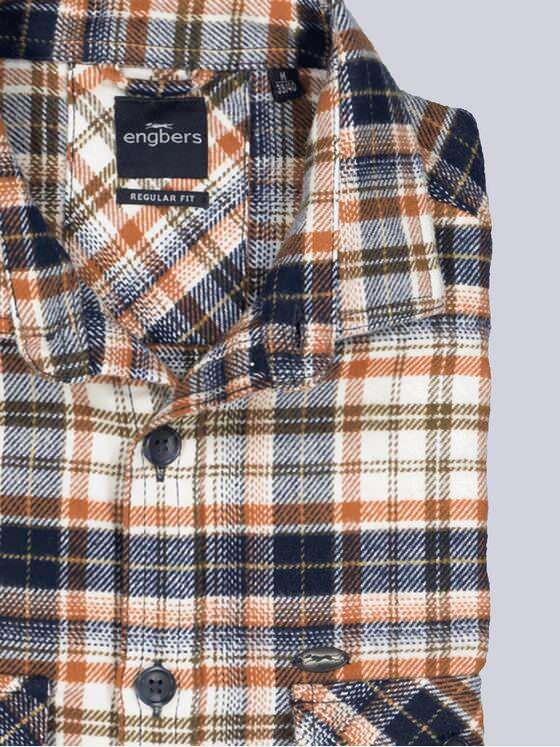 engbers Herren Langarm-Hemd kariert Orange 35532