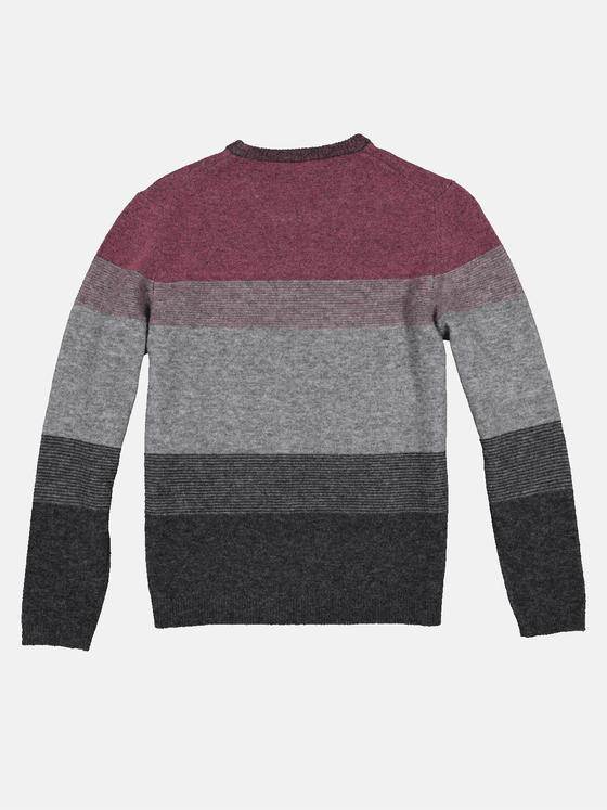 emilio adani Herren Pullover mit Blockstreifen Grau 32349