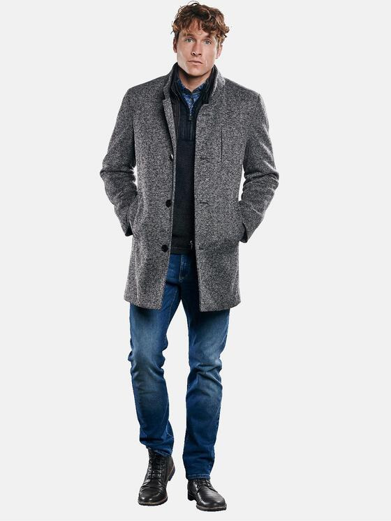 engbers Herren Mantel in Pfeffer und Salzoptik Kieselgrau 30771