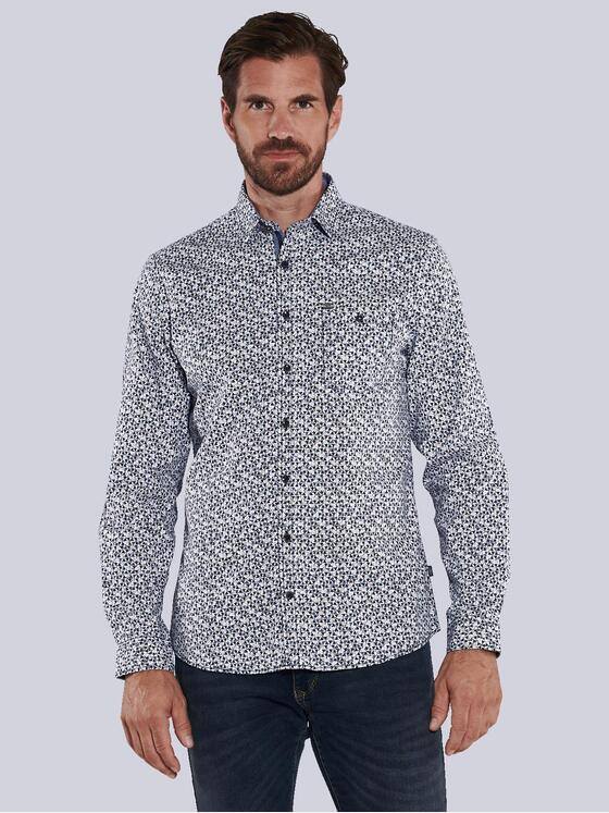 engbers Herren Langarm-Hemd gemustert Brilliantblau 36010