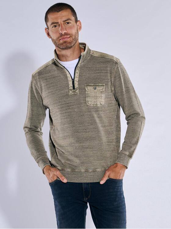 engbers Herren Sweatshirt mit Stehkragen Beige 37760