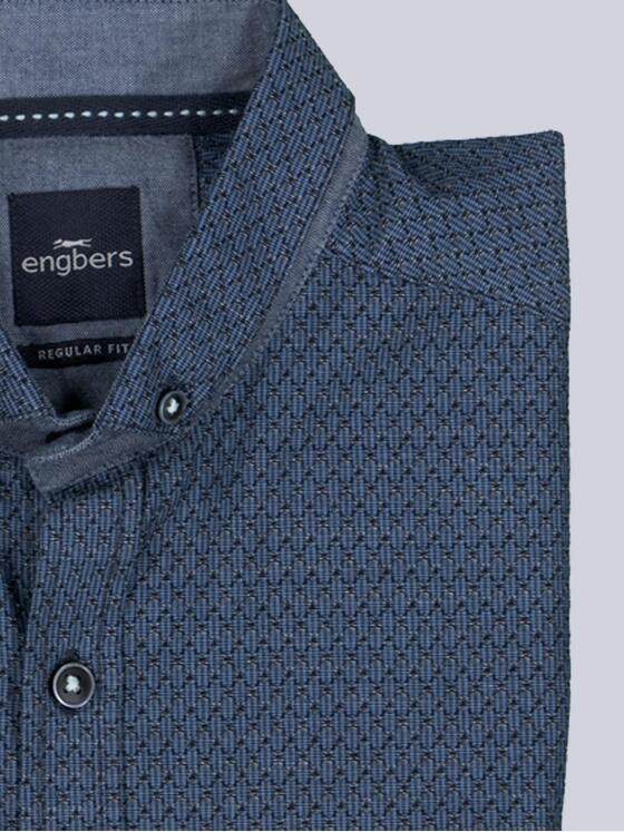engbers Herren Kurzarm-Hemd strukturiert Brilliantblau 38576