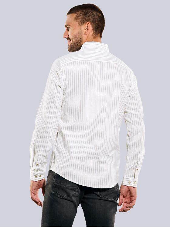 emilio adani Herren Langarm-Hemd gestreift Beige 35214